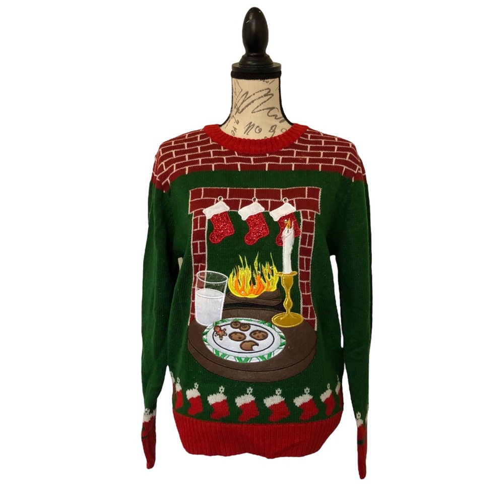 Holiday Hype Christmas Sweater Small Red/Green - Picture 1 of 12